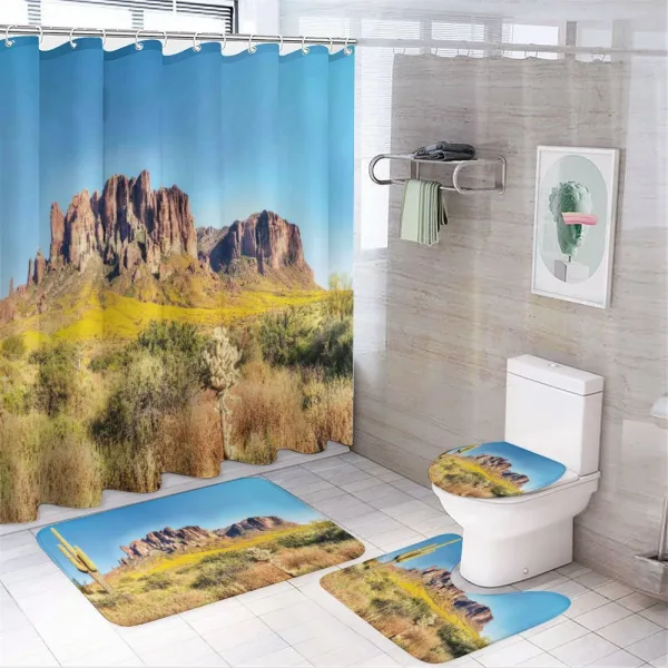 Blooming Mountain on a shower curtain
