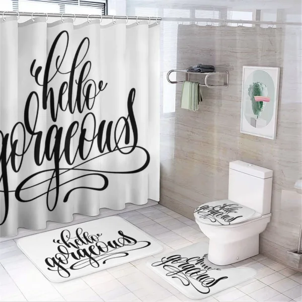 Calligraphy Font on a shower curtain