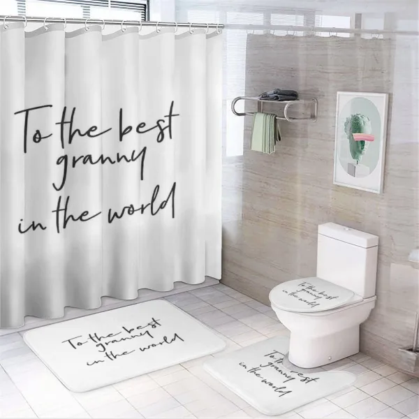 Calligraphy Letters on a shower curtain