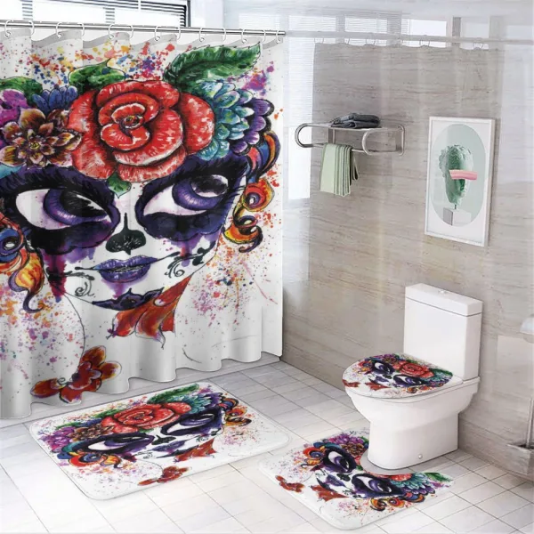 Floral Big Eyes on a shower curtain