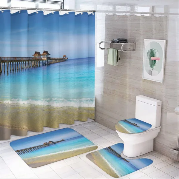 Florida Beach Sunny Day Ocean on a shower curtain