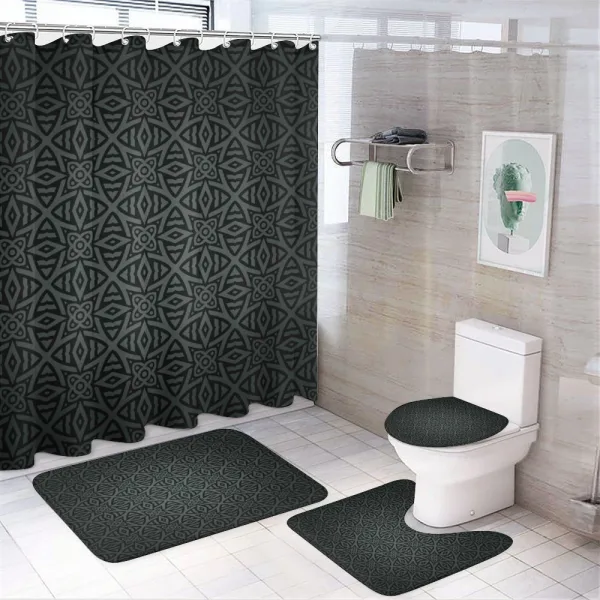 Folk Celtic Floral on a shower curtain