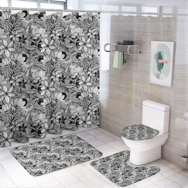 Frangipani Mimosa Lotus on a shower curtain