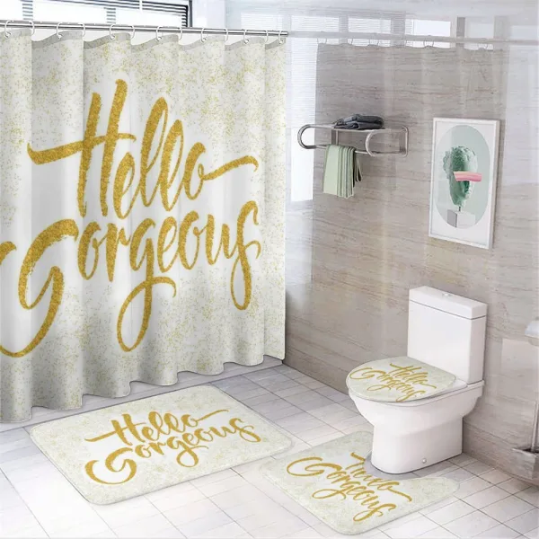 Graphic on a shower curtain
