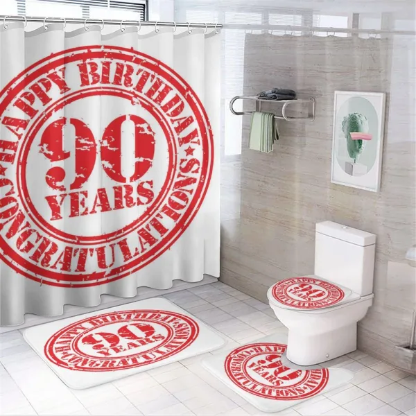 Grunge Stamp 90 on a shower curtain