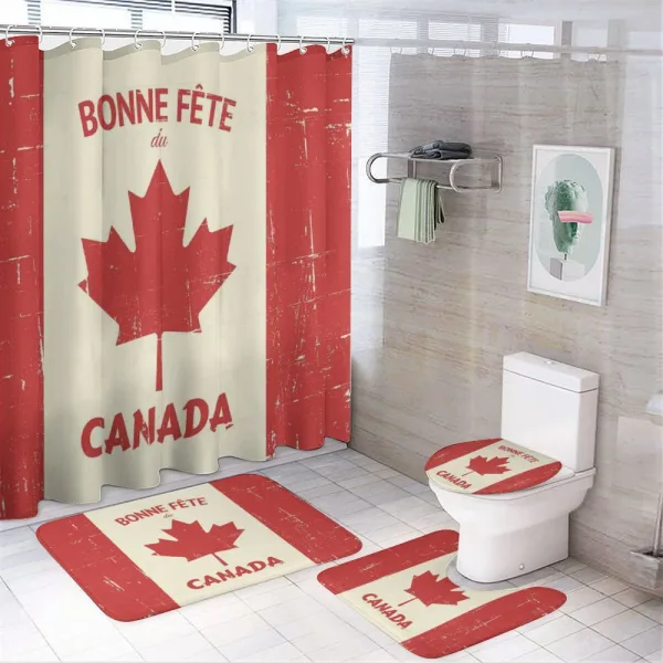Happy Canada Concept on a shower curtain