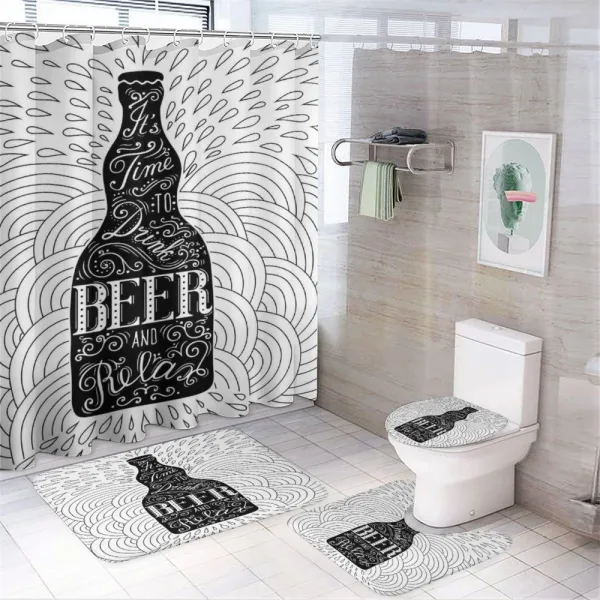 It's Time to Drink Beer on a shower curtain