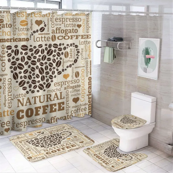 Latte Affogato Coffee on a shower curtain
