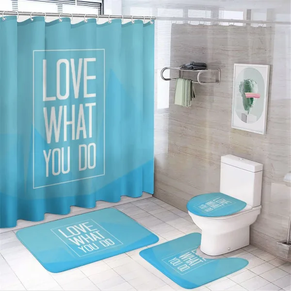 Modern Design Words in Frame on a shower curtain