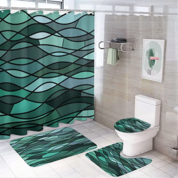 Mosaic Sea Waves Inspired on a shower curtain