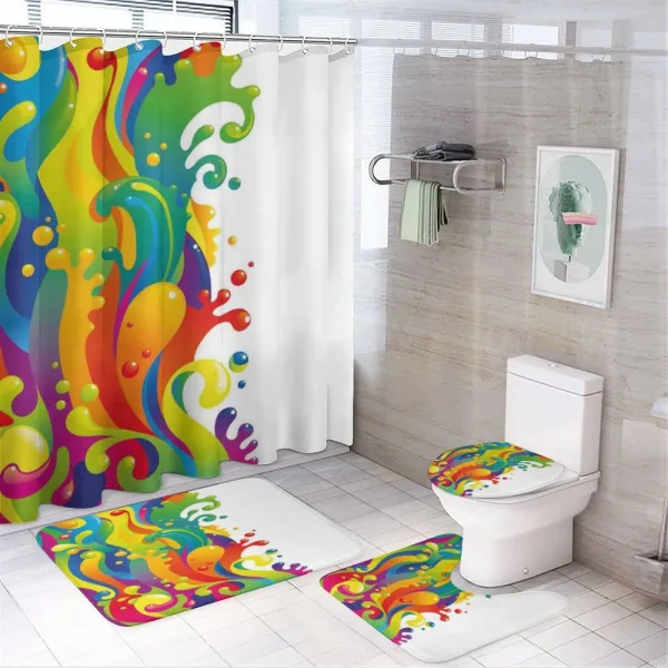 Rainbow Splash on a shower curtain
