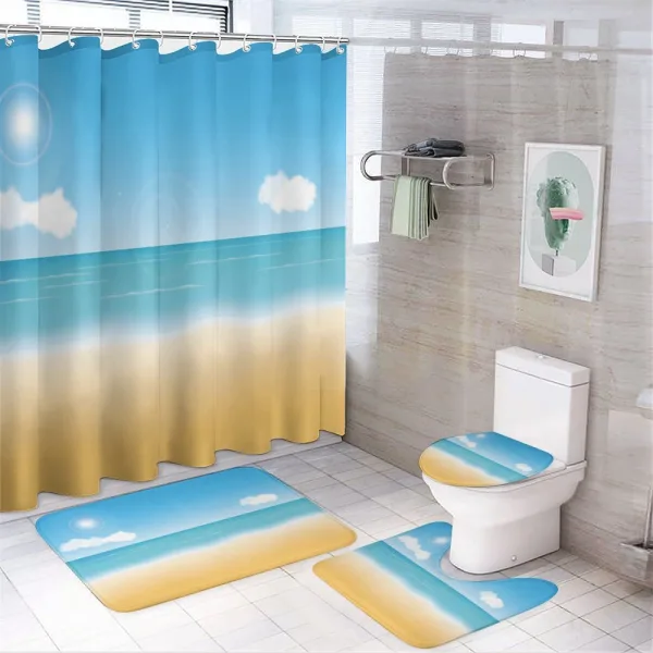Relaxing Sunny Seaside on a shower curtain
