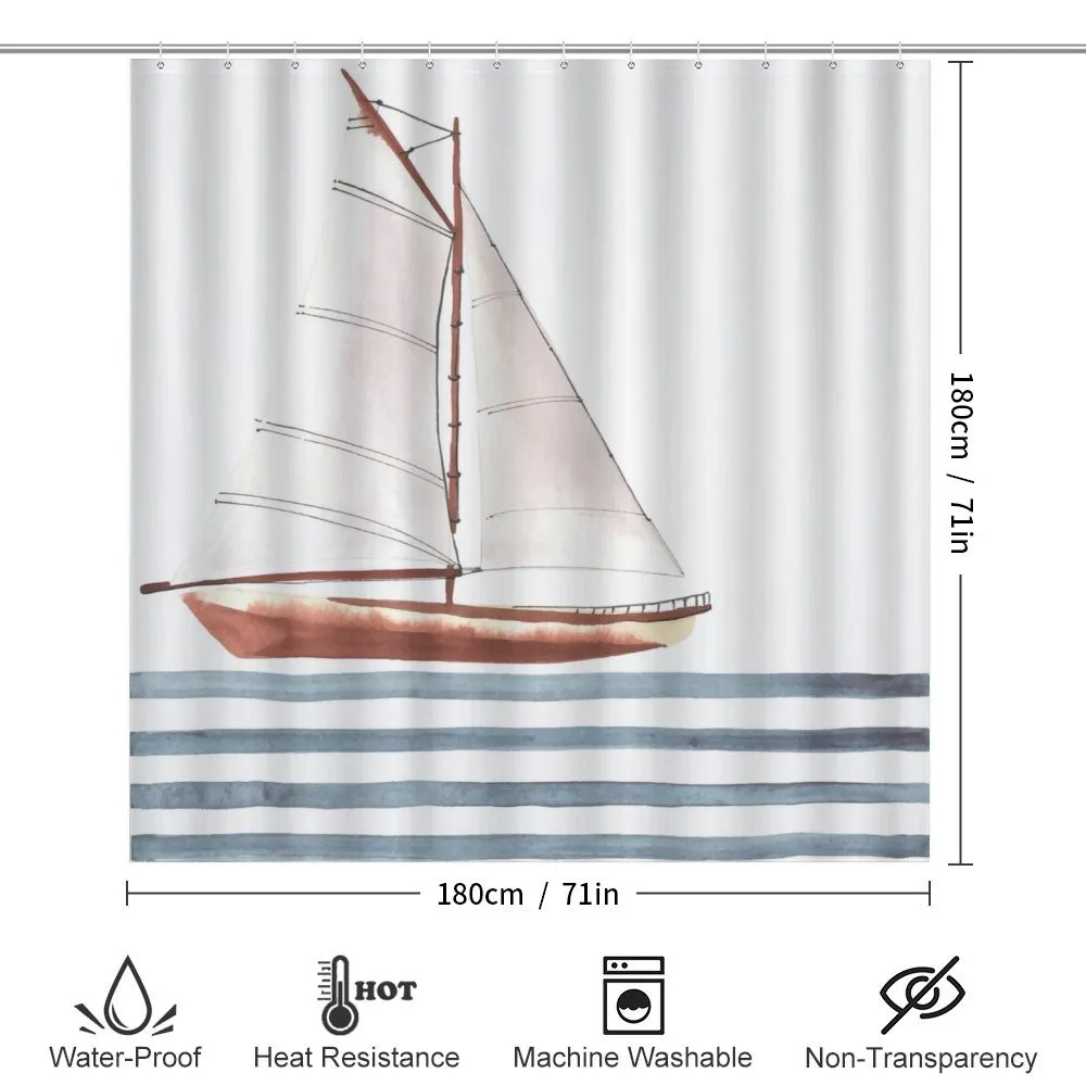 Sailing Theme Boat Waves — Detail 2