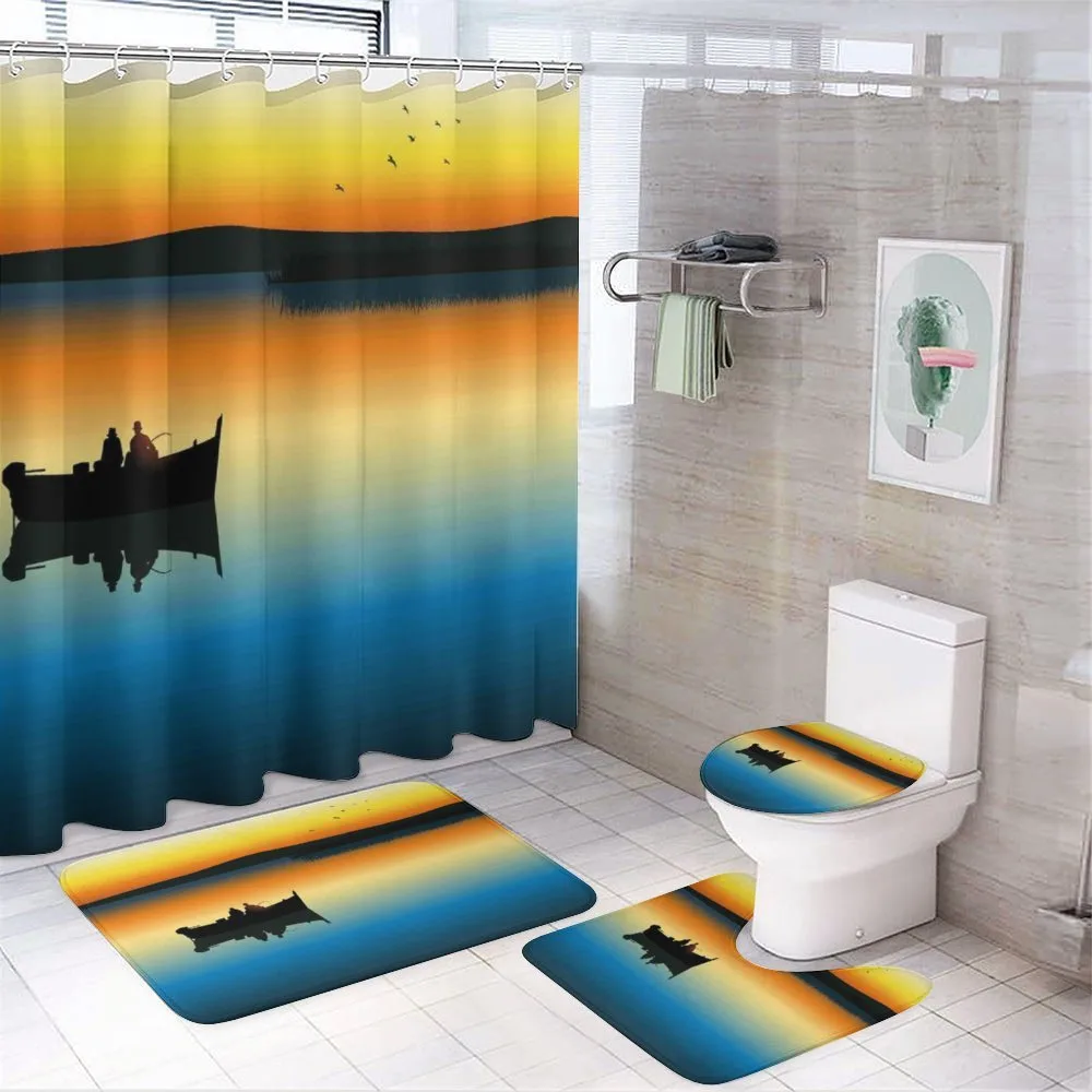 Sunset at Lake Fishing — Your design