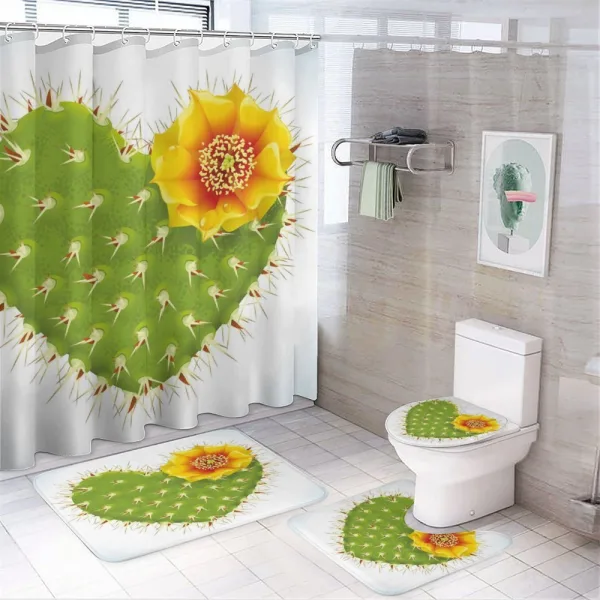 Thorny Opuntia Heart on a shower curtain