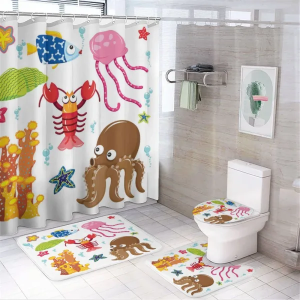 Underwater Wildlife Fun on a shower curtain