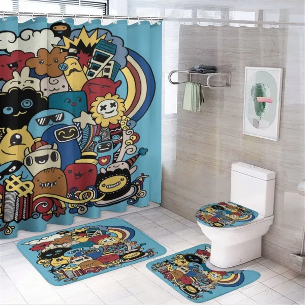 Various Monsters Universe on a shower curtain