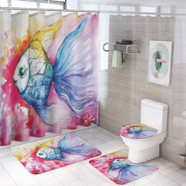 Watercolor Abstract Art on a shower curtain