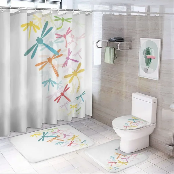 Winged Insects Bugs on a shower curtain