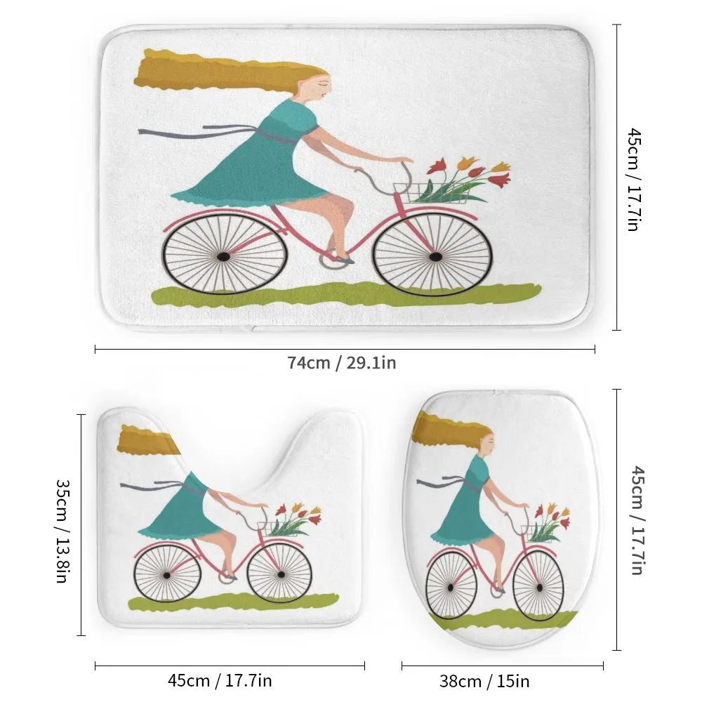 Woman on Bike Tulips — Detail 1