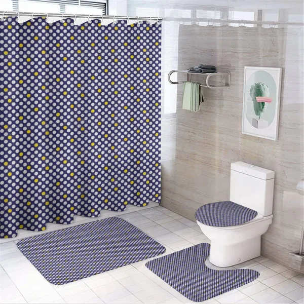 Abstract Grunge Dots on a shower curtain