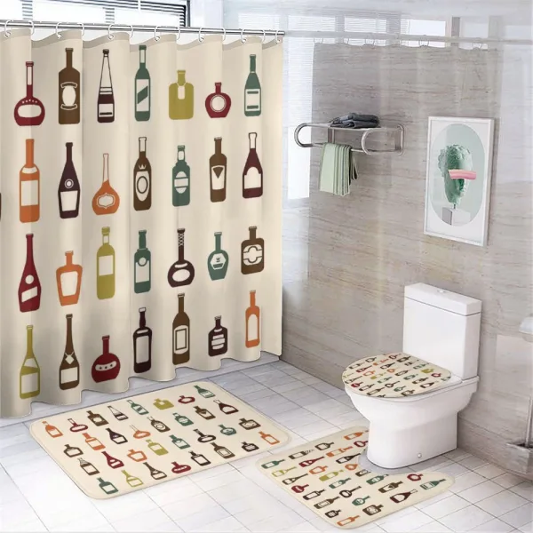 Alcoholic Strong Drinks on a shower curtain