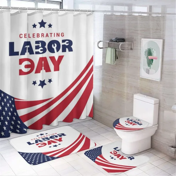 Celebrating Labor Day on a shower curtain