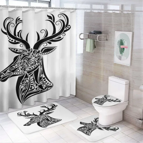 Deer Animal Tattoo on a shower curtain