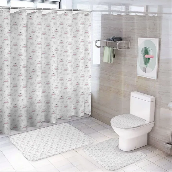 Doodle Kittens and Watermelon on a shower curtain