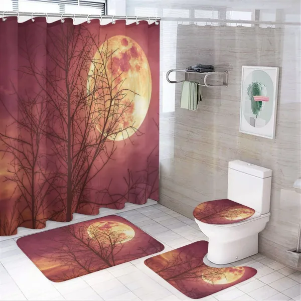 Moon Sky Dead Tree on a shower curtain