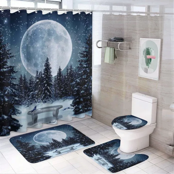 Moonlight Forest Bird on a shower curtain