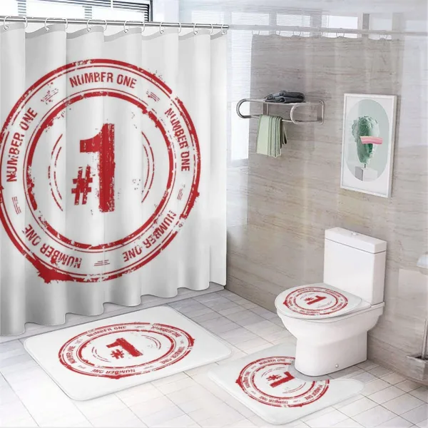 Number Grunge Stamp on a shower curtain