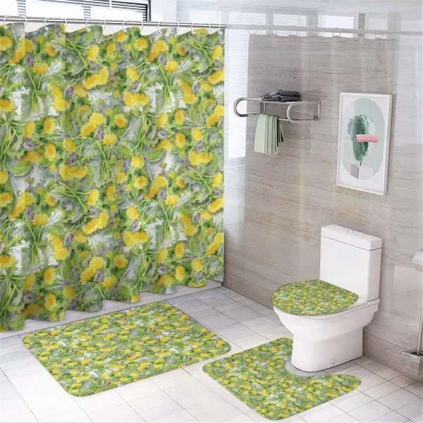 Pile of Chrysanthemum Buds on a shower curtain