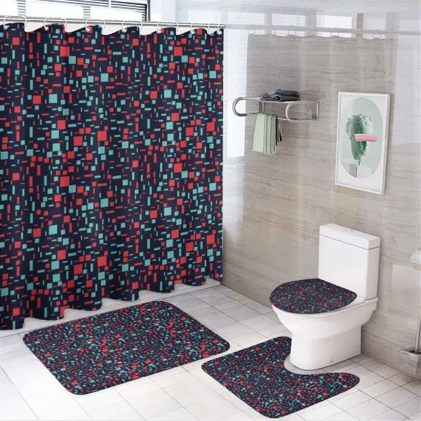 Stripes and Squares on a shower curtain