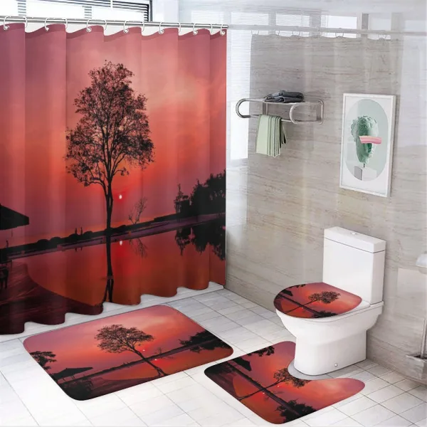 Twilight Sky with Tree on a shower curtain
