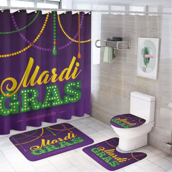 Vivid Beads Tassels on a shower curtain