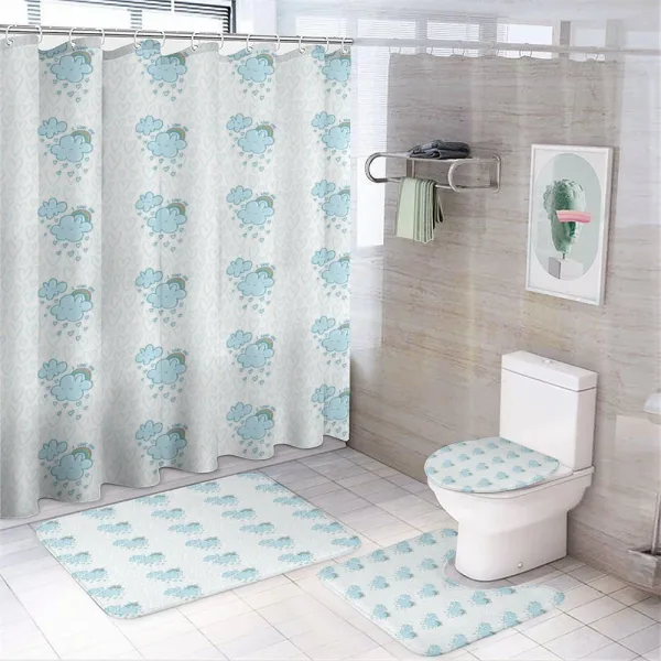 Blue Valentine Cloud on a shower curtain