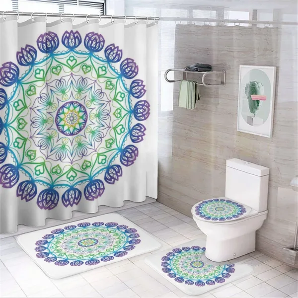 Boho Rosette on a shower curtain