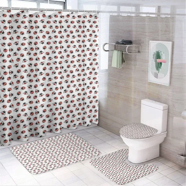 Cartoon Beetle Design on a shower curtain