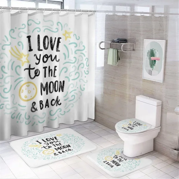 Cartoon Sibling Love on a shower curtain