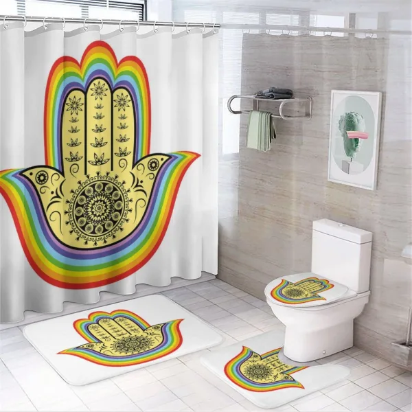 Delicate Lotus Luck Charm on a shower curtain