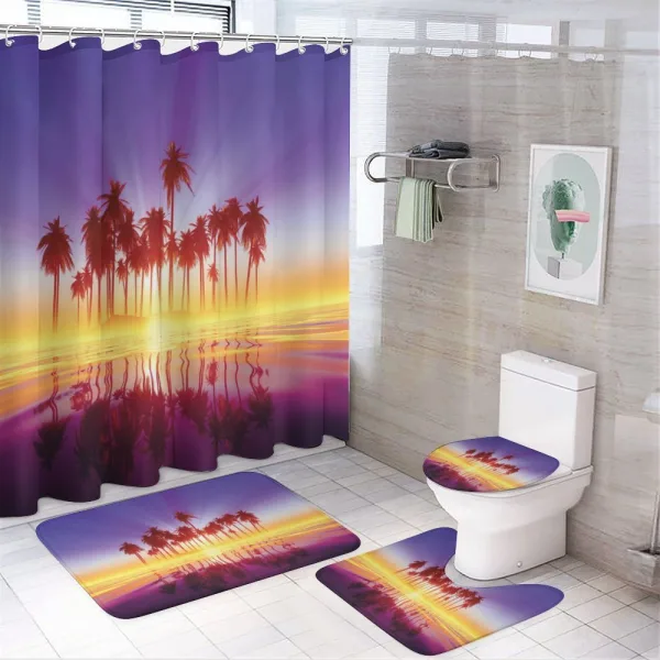 Dramatic Background Palm Trees on a shower curtain