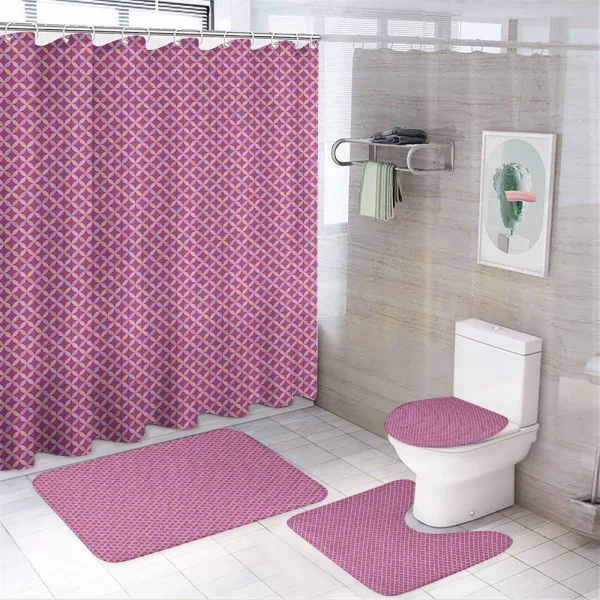 Flowers and Oval Shapes on a shower curtain