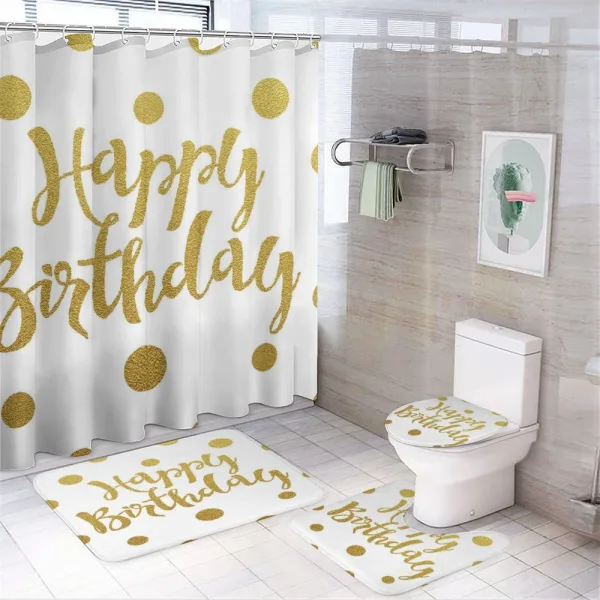 Hand Writing Greeting on a shower curtain