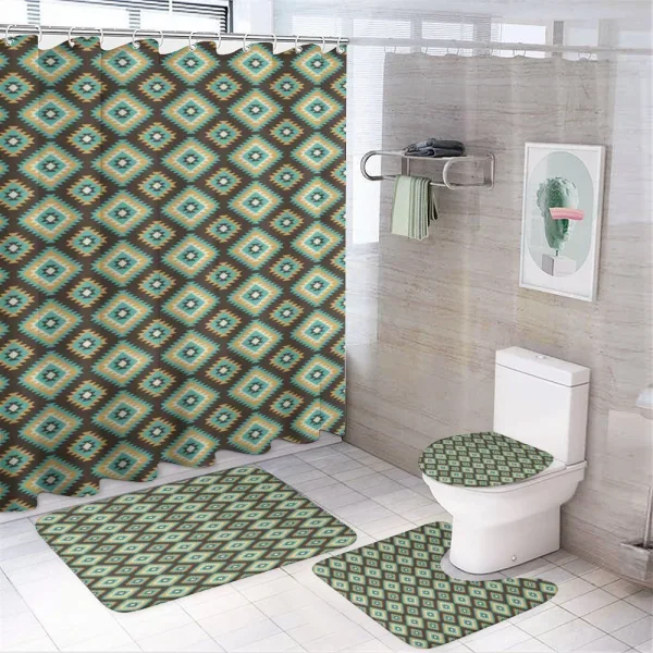 Native Old Pattern on a shower curtain