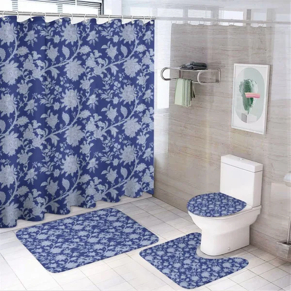Paisley Pattern Ottoman on a shower curtain