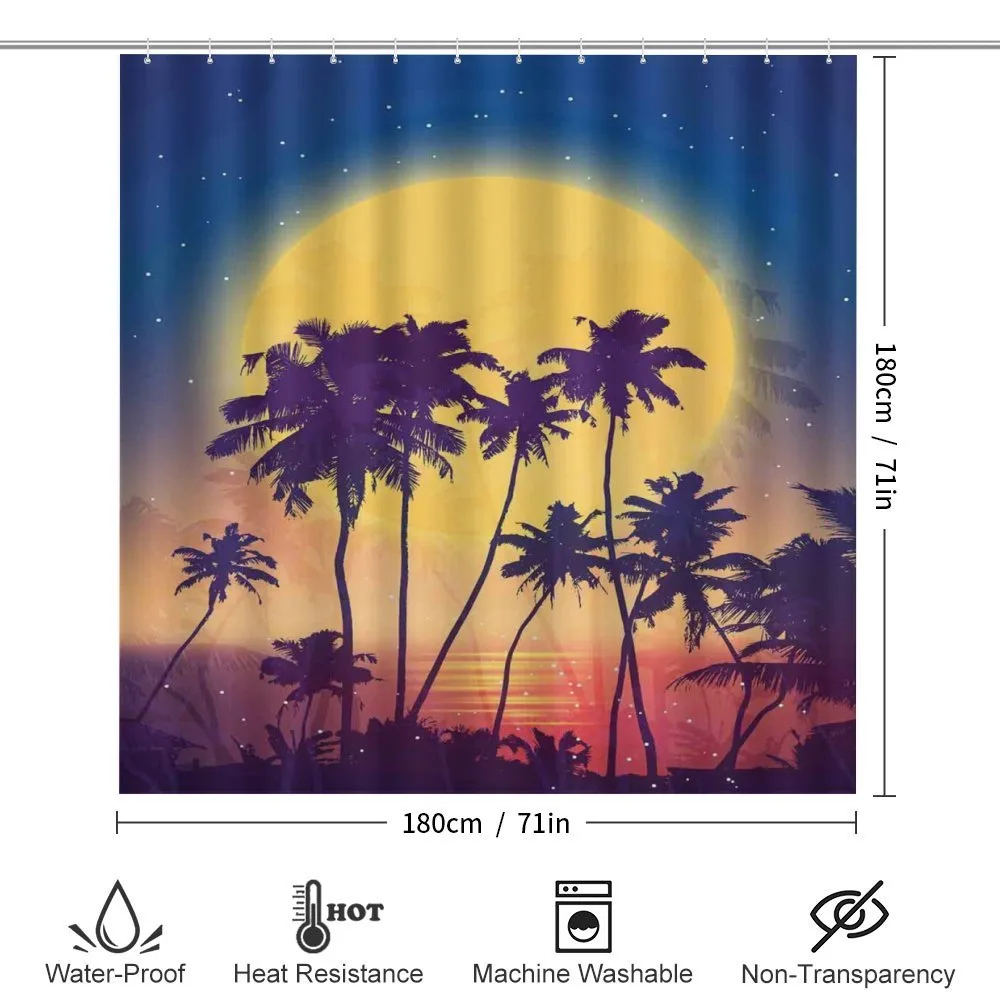 Retro Moon Rise Palms — Detail 2