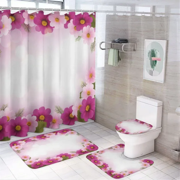 Romantic Daisies Framework on a shower curtain