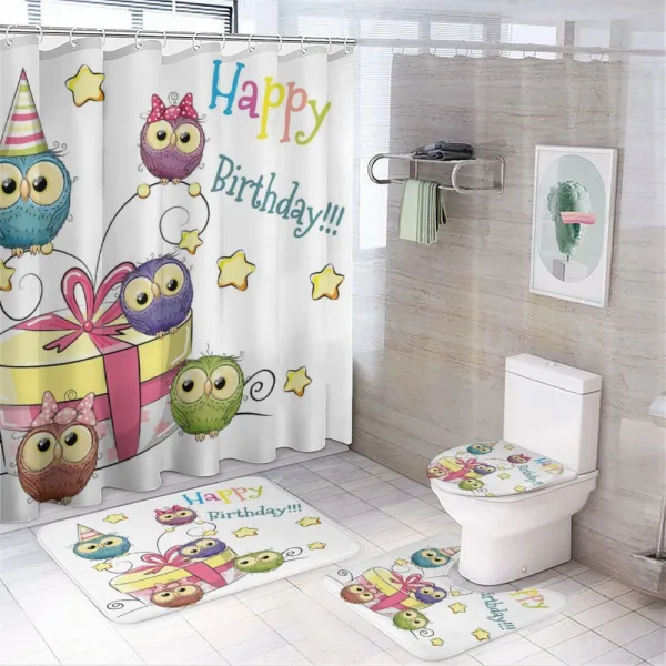 Sketch Baby Owls on a shower curtain