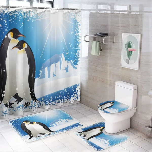 Snowy Frozen Kid Season on a shower curtain